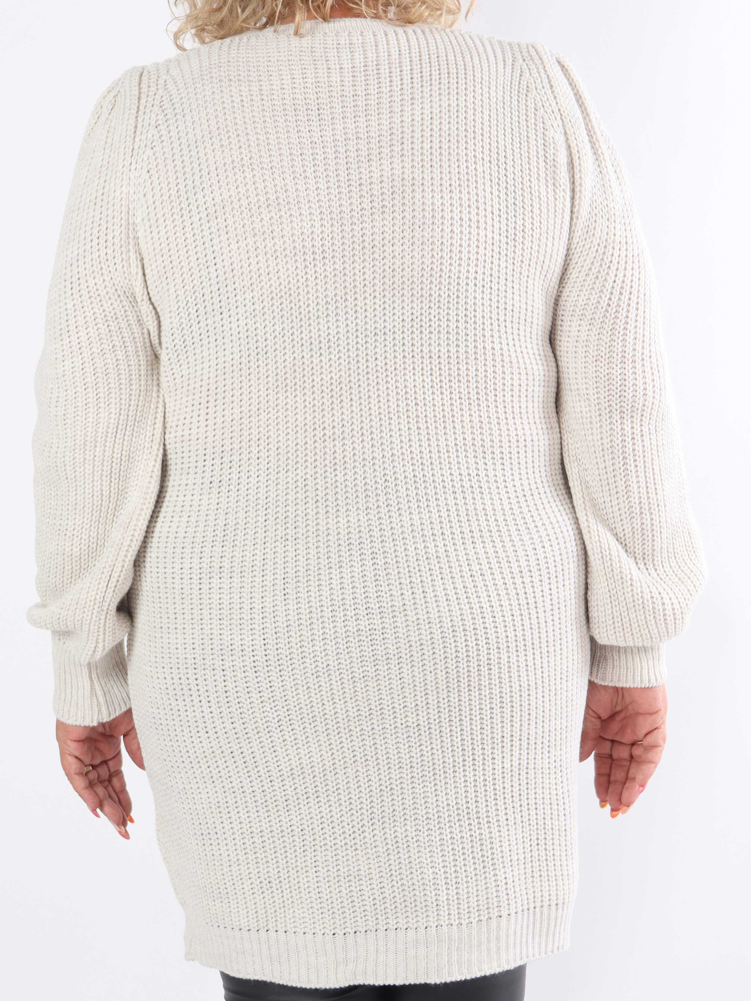 Dajana - Plus size strikkjole med ballonærmer